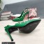 Dolce & Gabbana Heel 10.5cm Studs and Crystals leather Slingbacks Green 2022