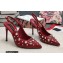 Dolce & Gabbana Heel 10.5cm Studs and Crystals leather Slingbacks Red 2022