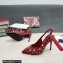 Dolce & Gabbana Heel 10.5cm Studs and Crystals leather Slingbacks Red 2022