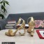 Dolce & Gabbana Heel 9.5cm Nappa leather Crystals sandals with baroque DG logo Gold 2022