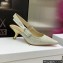 Dior Heel 6.5cm J'Adior Slingback Pumps in Cotton Embroidery with Thread and Strass Gold 2022