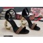 Dolce & Gabbana Heel 9.5cm Nappa leather Crystals sandals with baroque DG logo Black 2022