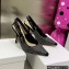 Dior Heel 9.5cm J'Adior Slingback Pumps in Cotton Embroidery with Thread and Strass Black 2022