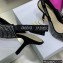 Dior Heel 9.5cm J'Adior Slingback Pumps in Cotton Embroidery with Thread and Strass Black 2022