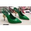 Dolce & Gabbana DG logo Heel 10.5cm leather Slingbacks Patent Green 2022