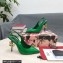 Dolce & Gabbana DG logo Heel 10.5cm leather Slingbacks Patent Green 2022