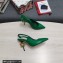 Dolce & Gabbana DG logo Heel 10.5cm leather Slingbacks Green 2022