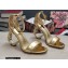 Dolce & Gabbana Heel 9.5cm Nappa leather sandals with baroque DG logo Gold 2022