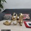 Dolce & Gabbana Heel 9.5cm Nappa leather sandals with baroque DG logo Gold 2022