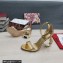 Dolce & Gabbana Heel 9.5cm Nappa leather sandals with baroque DG logo Gold 2022