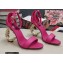 Dolce & Gabbana Heel 9.5cm Nappa leather sandals with baroque DG logo Fuchsia 2022