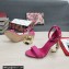 Dolce & Gabbana Heel 9.5cm Nappa leather sandals with baroque DG logo Fuchsia 2022