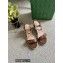 Gucci Platform 10cm Leather Espadrilles sandal Brown with Double G 2022