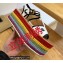 Gucci Striped multicolor woven Platform 7cm Espadrilles sandals White 2022
