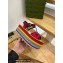 Gucci Striped multicolor woven Platform 7cm Espadrilles sandals Red 2022
