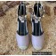 Valentino Grainy Calfskin Double Rockstud Wedge Espadrilles Nude Pink