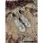 Valentino Grainy Calfskin Double Rockstud Wedge Espadrilles Sandals Metallic Gold