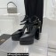 Versace Heel 15cm Platform 5.5cm Leather Pointy Pumps Black 2022