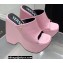 Versace Heel 16cm Platform 6.5cm Triplatform Mules Leather Pink 2022