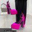 Versace Heel 15cm Platform 5.5cm Medusa Aevitas Satin Pointy Pumps Fuchsia 2022