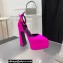 Versace Heel 15cm Platform 5.5cm Medusa Aevitas Satin Pointy Pumps Fuchsia 2022