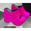 Versace Heel 16cm Platform 6.5cm Triplatform Mules Satin Fuchsia 2022