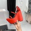 Versace Heel 16cm Platform 6.5cm Triplatform Satin Sandals Red 2022
