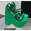 Versace Heel 16cm Platform 6.5cm Triplatform Satin Sandals Green 2022