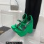 Versace Heel 16cm Platform 6.5cm Triplatform Satin Sandals Green 2022