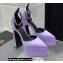 Versace Heel 15cm Platform 5.5cm Medusa Aevitas Satin Pointy Pumps Lilac 2022