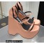Versace Heel 16cm Platform 6.5cm Triplatform Satin Sandals Nude Pink 2022