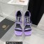 Versace Heel 16cm Platform 6.5cm Triplatform Satin Sandals Lilac 2022
