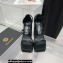 Versace Heel 16cm Platform 6.5cm Triplatform Satin Sandals Black 2022