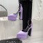 Versace Heel 15cm Platform 5.5cm Medusa Aevitas Satin Pointy Pumps Lilac 2022