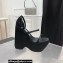 Versace Heel 16cm Platform 6.5cm Triplatform Satin Sandals Black 2022