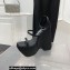 Versace Heel 16cm Platform 6.5cm Triplatform Satin Sandals Black 2022