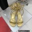 Valentino Rockstud No Limit Nappa Flat Sandals Gold 2022