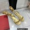 Valentino Rockstud No Limit Nappa Flat Sandals Gold 2022