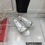 Valentino Rockstud No Limit Nappa Flat Sandals Silver 2022