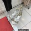 Valentino Rockstud No Limit Nappa Flat Sandals Silver 2022