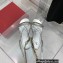 Valentino Rockstud No Limit Nappa Flat Sandals Silver 2022