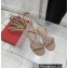 Valentino Rockstud No Limit Nappa Flat Sandals Nude 2022