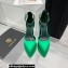 Versace Heel 15cm Platform 5.5cm Medusa Aevitas Satin Pointy Pumps Green 2022
