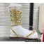 Valentino Rockstud No Limit Nappa Flat Thong Sandals Silver 2022