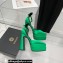 Versace Heel 15cm Platform 5.5cm Medusa Aevitas Satin Pointy Pumps Green 2022