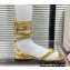Valentino Rockstud No Limit Nappa Flat Thong Ankle Sandals Gold 2022