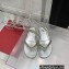Valentino Rockstud No Limit Nappa Flat Thong Ankle Sandals Silver 2022
