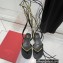 Valentino Rockstud No Limit Nappa Flat Thong Ankle Sandals Black 2022