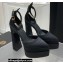 Versace Heel 15cm Platform 5.5cm Medusa Aevitas Satin Pointy Pumps Black 2022