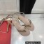 Valentino Rockstud No Limit Nappa Flat Thong Ankle Sandals Nude 2022